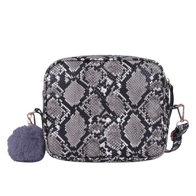 

Tailored Fashion Women Serpentine Hairball Messenger Bag HnadBag Phone Bag Shoulder Bag
