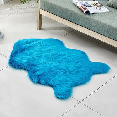 

Gobestart Wool Imitation Sheepskin Rugs Faux Non Slip Bedroom Shaggy Carpet Mats