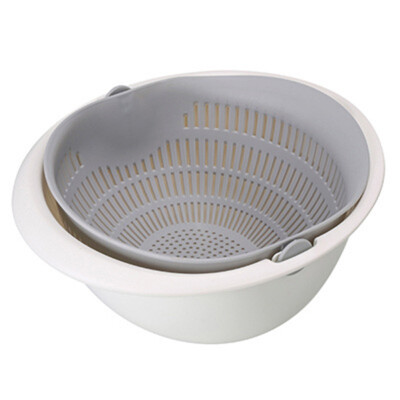 

New Portable Fruit Vegetable Cleaning Drain Basket Detachable Double-layer Hollow Home Kitchen supplies