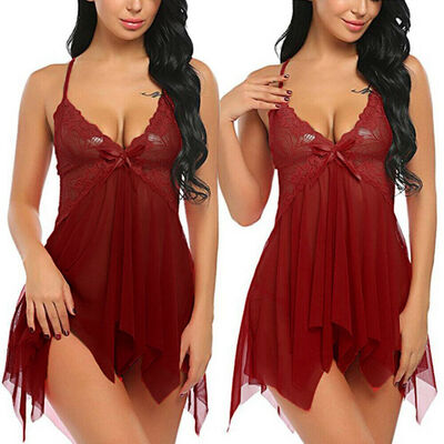 

Womens Sexy Babydoll G-String Dress Ladies Underwear Lingerie Thong Nightwear