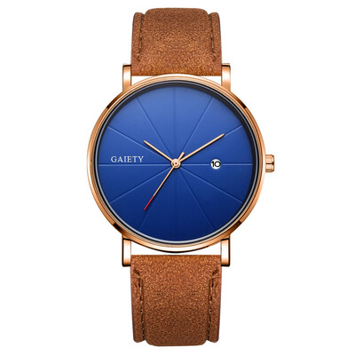 

〖Follure〗Fashion Simple Simple Casual Calendar Business Leather With Strap Mens Watch