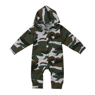 

Newborn Baby Boy Girl Long Camo Romper Bodysuit Jumpsuit Playsuit Clothes Outfit