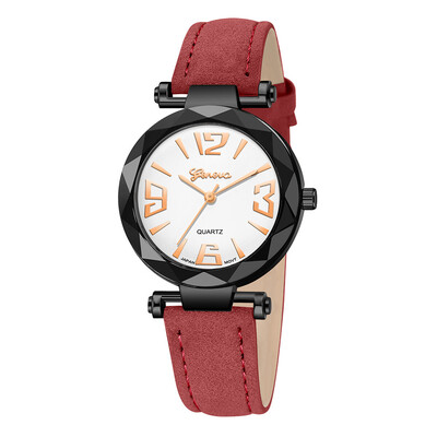 

Geneva Fashion Womens Casual Quartz Leather Watch Analog Wrist Watch Valentine Gift Crystal Designer Ladies Clock Dropship 533