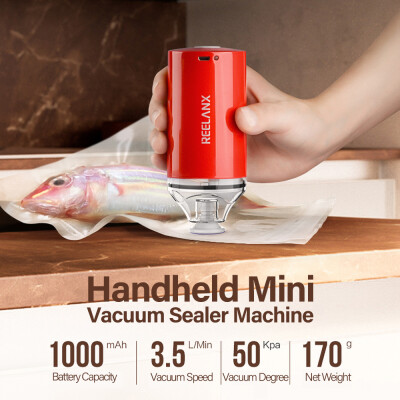 

Handheld Mini Vacuum Sealer Machine Cordless USB Rechargeable Vacuum Sealing System Food Storage Saver with 10 Reusable Zipper Bag