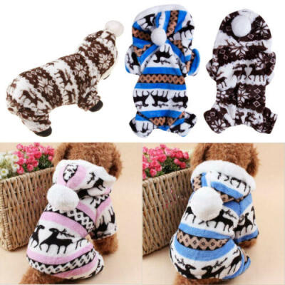 

Pet Dog Winter Warm Clothes Pajama Soft Cotton Puppy Teddy Cat Sleepwear Coat US