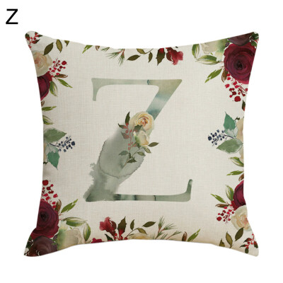 

Letter Alphabet Flower Pillow Case Cushion Cover Sofa Bed Car Cafe Office Decor