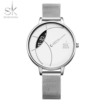 

Creative Watch Women Stainless Steel Watches Super Slim Fashion Stylish Desgin Reloj Mujer Shengke Ladies Watch Relogio Feminino