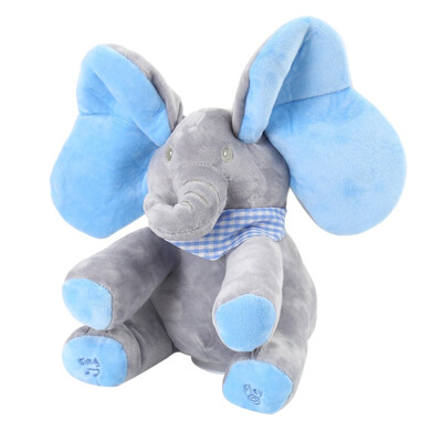 

Funny Peek A Boo Electric Musical Elephant Plush Doll Stuffed Animals Ears Flap Singing Toy Baby