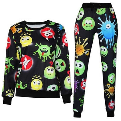 

Mans Womens 3D EMOJI Print Funny Warm Sweatshirt Tops Jogger Pants