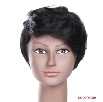 

Noble Womens Synthetic Hair Wigs For Black Women 10 Inch Blonde Wig Short Wavy Wig Heat Resistant 2 Color Free Shipping
