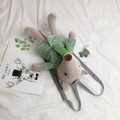 

Cartoon cute childlike mouse shoulder bag 2019 new wave casual fashion plush toy girl backpack