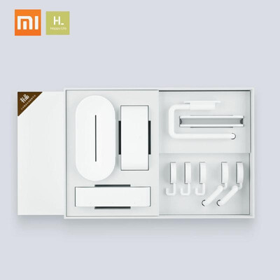 

Xiaomi Wash Set 7 in 1 Washroom Adhesive Wall Hooks Attachment Tooth Brush Soap Bathroom Paper Toilet Roll Holder Organizers Box P