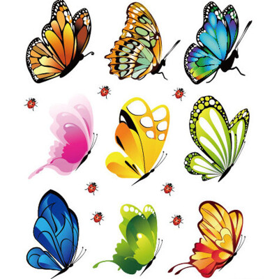 

Gobestart Creative Landscaping Decoration Heart Shaped Stickers Butterfly Stickers