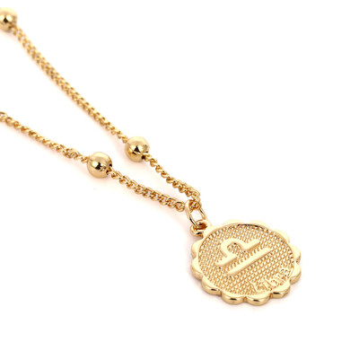 

Star Zodiac Sign 12 Constellation Necklaces & Pendants Choker Beads Coin Necklaces for Women Long Chain Necklace bijoux femme