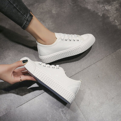 

Korean canvas shoes female flat soled sports board shoes ins small white shoes student shoes womens tide shoes cloth shoes Xia Fa