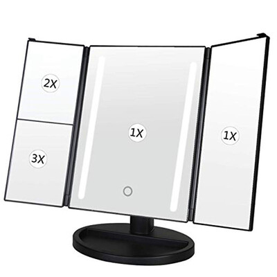 

YIDUN Led trifold makeup mirror light strips 4317