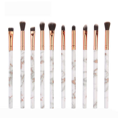 

10pcs Marble Pattern Concealer Eyeshadow Eyelash Eye Makeup Brushes Set Kit