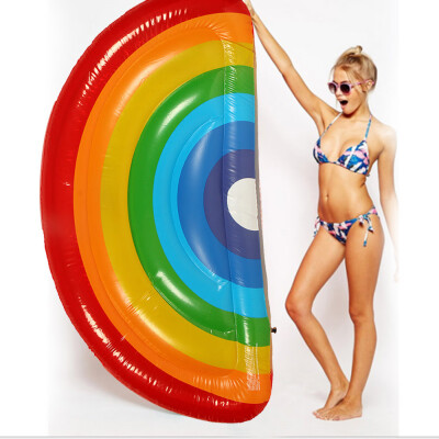 

〖Follure〗2017 Giant Inflatable Rainbow Pool Float Swimming Raft Swim Ring Party Water Fun