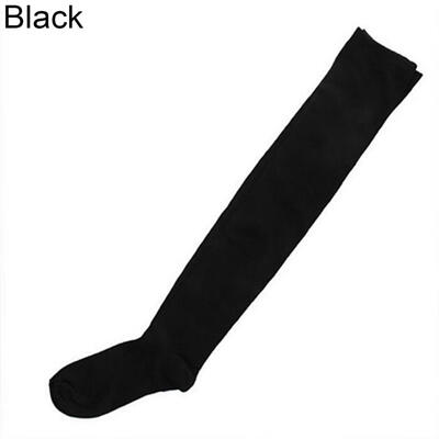 

Womens Girls Sexy Solid Color Over the Knee Cotton Blend Stockings Thigh Highs