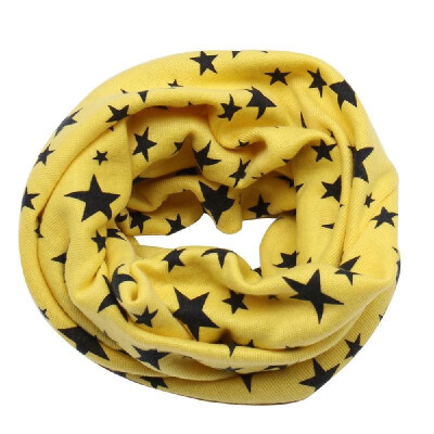 

Children Warm Cotton Scarf O Ring Shawl Neckerchief Boy Girl Circle Loop Cartoon Smile Face Star Pattern Neck Warmer