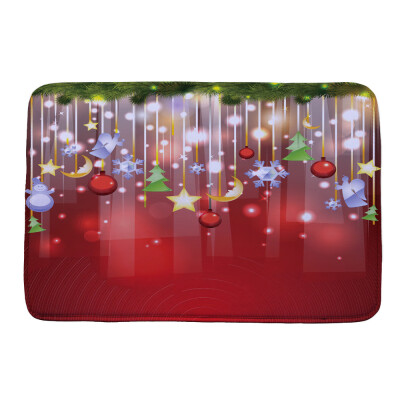 

Gobestart Christmas HD Printed Non-Slip Bath Mat Absorbent Home Decor A