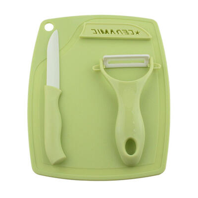 

3pcs Ceramic Fruit Knife Peeler Cutting Board Household Kitchen Tools Set