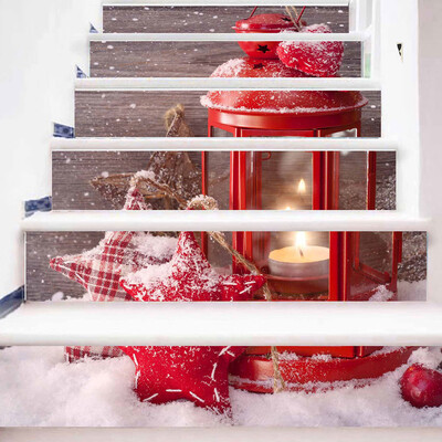 

Toponeto Christmas 3D Simulation stair stickers Waterproof Wall Stickers DIY Home Decor