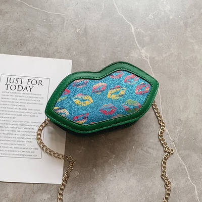 

New Fashionable Creative Lip Style Small Shoulder Bag Kids Children Chain Bag Women Girl Mini Crossbody Bag Red Lip