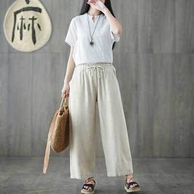 

Tailored Women Casual Solid Trousers Pants Trousers Ladies Loose Pants