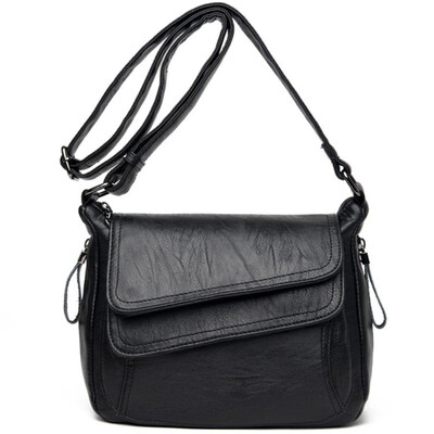 

Fashion Solid Color Soft Genuine Leather Womens Casual Shopping Crossbody Bag