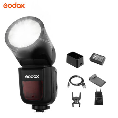 

Godox V1P Camera Flash Speedlite Speedlight Round Head Flash Built-in 24G Wireless X System with LCD Display Hot Shoe Compatible