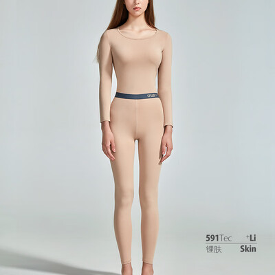 

Crab secret crab secret thermal underwear set female autumn clothing long pants ladies warm round neck cotton modal fashion lithium light gray S