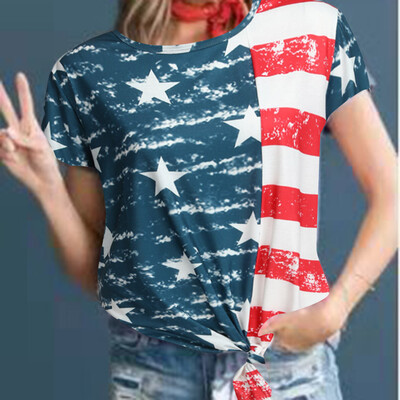 

Nomeni Women Independence Day Print T-Shirt Short Sleevel T-Shirt Women Shirt