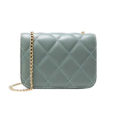 

Solid Color Lattice Shoulder Handbags Women Leather Chain Crossbody Bags