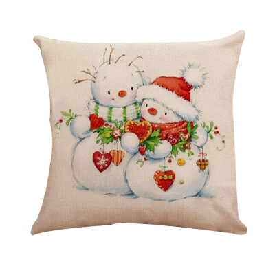 

Tailored Xmas Cotton Pillow Case Linen Cushion Cover Merry Christmas Home Decoration