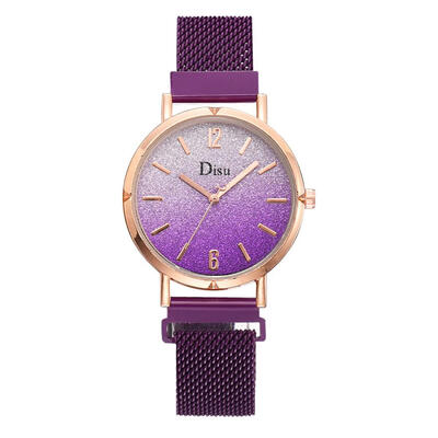 

Top Brand Women Watches Digital Scale Disc Ladies Quartz Wristwatch Mesh Magnetic Buckle Strap Clock Dress Zegarki Damskie