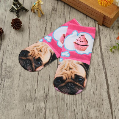 

New Fashion Women Socks Cute Cartoon Print Low Cut Ankle Breathable Stretchy Casual Socks