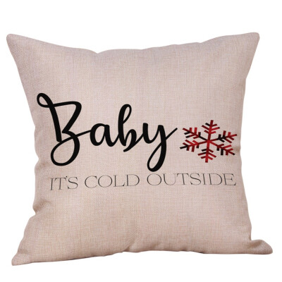 

Siaonvr Merry Christmas Pillow Cases Cotton Linen Sofa Cushion Cover Home Decor