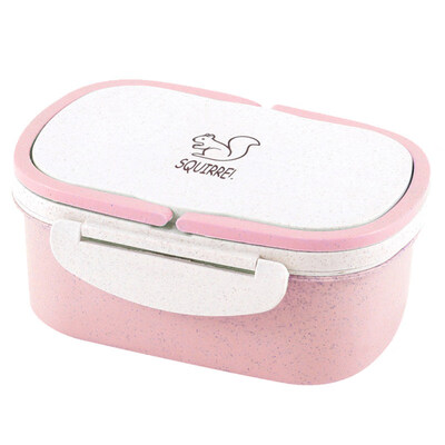 

Portable Wheat Straw Double Layer Thermal Bento Lunch Box Food Storage Container