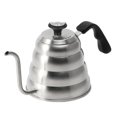 

Stainless Steel Pour Over Coffee Water Kettle Thermometer Gooseneck Tea Pot