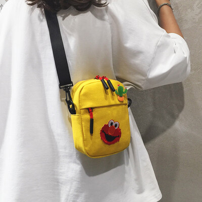 

Female bag 2019 new girl fashion canvas bag summer small fresh messenger bag wild ins foreign air shoulder bag