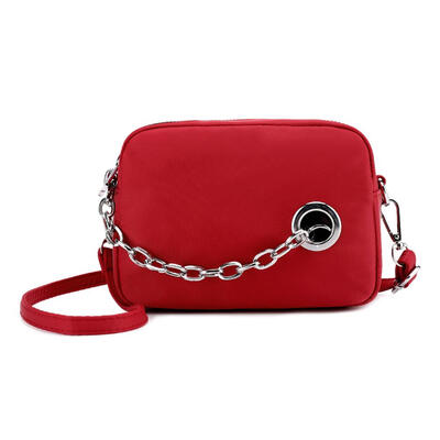 

Solid Color Chain Shoulder Messenger Handbags Women Nylon Crossbody Bags