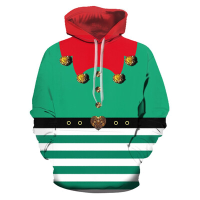 

Toponeto Christmas Women Men Print Long Sleeve Hoodie Sweatshirt Ugly Pullover Tops