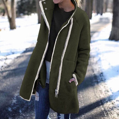 

Women Fashion Autumu&Winter New Standing collar Button coat Warm jacket