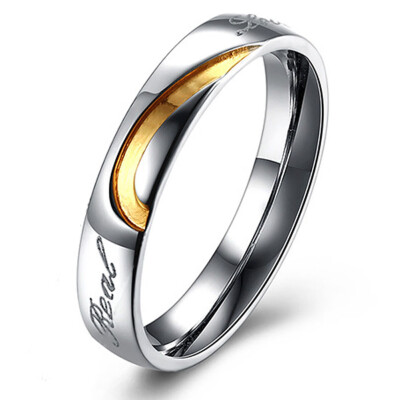 

Heart Shape Matching Titanium Promise Ring for Couple 316L Stainless Steel Wedding Bands Rings