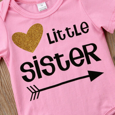 

SUNSIOM Matching Cotton Clothes Big Sister T-shirt Little Sister Romper Outfits Set