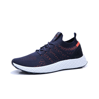 

2019 spring&autumn models flying woven mens shoes tide shoes mens sports shoes breathable running shoes mesh students leisure lazy shoes