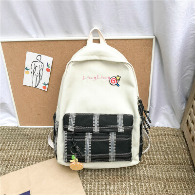 

Ins Wind Backpack Female College Students Backpack Korean High School Girls Backpack Campus Joker Simple Tide