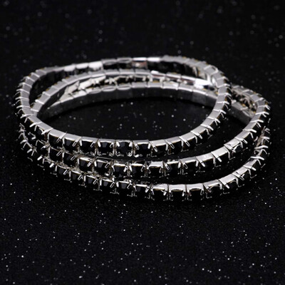

Elastic Tennis Rhinestone Crystal Wedding Bridal Stretch Bracelets Bangle
