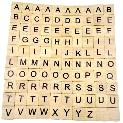 

Gobestart 100 Wooden Tiles Black Letters Numbers For Crafts Wood Alphabets